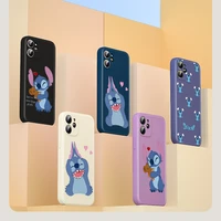 stitch lovely disney cartoon for apple iphone 13 12 mini 11 pro xs max xr x 8 7 6s se plus liquid silicone soft cover phone case