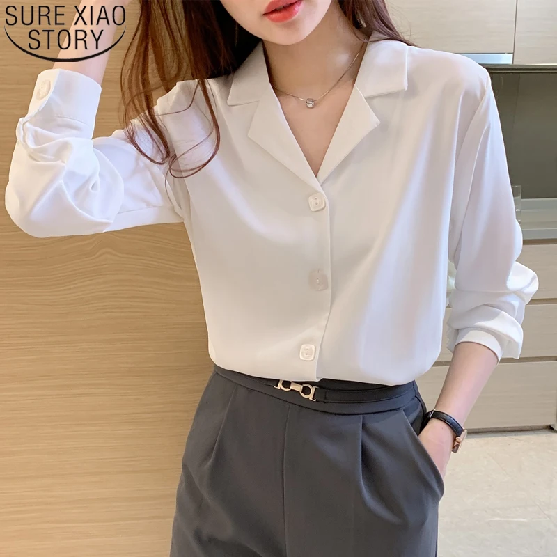 

Elegant Fashion Shirts Women Long Sleeve Blouse Office Lady Shirts Korean Loose Tops Female Square Button Clothes Blusas 11873