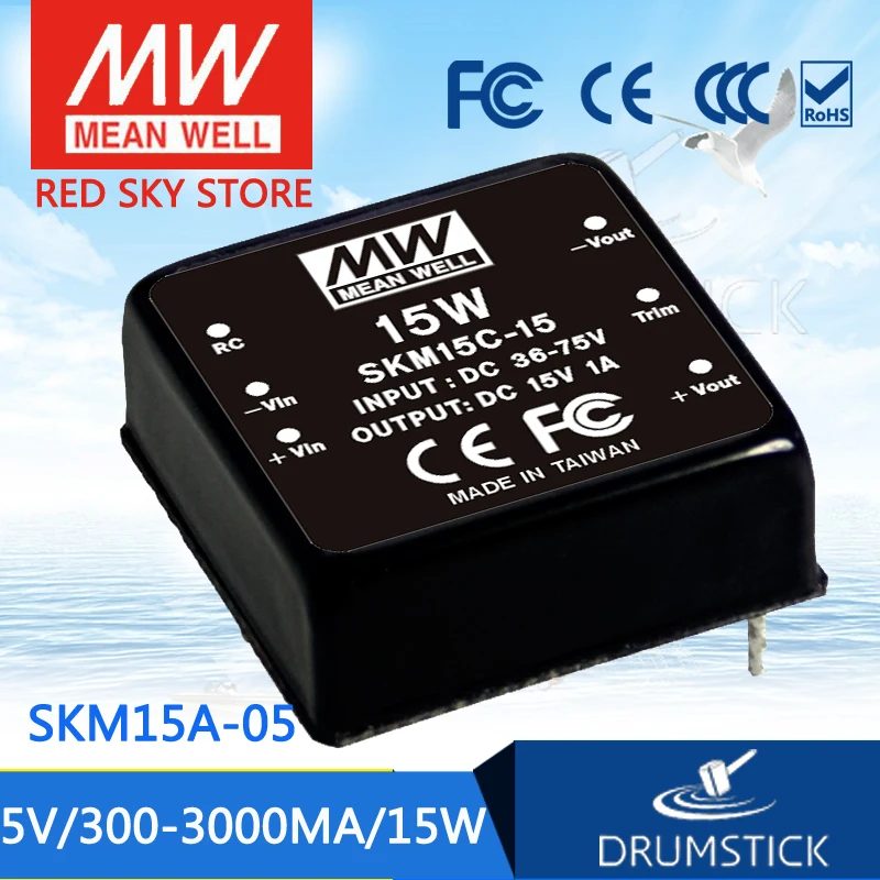 Процветание MEAN WELL SKM15 15W meanwell 5V3A 12V1.25A 15V1A DC Регулируемый одиночный выходной