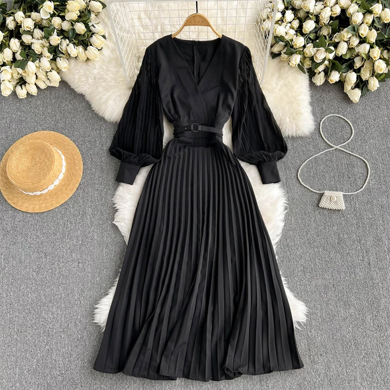 Женское плиссированное платье Fitaylor элегантное офисное трапециевидной формы с