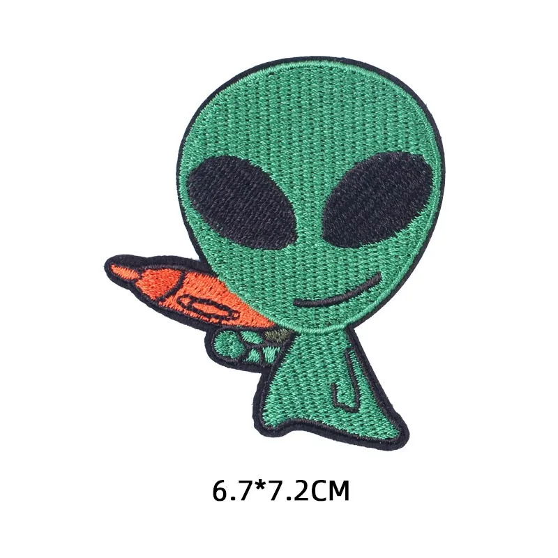 ZOTOONE 14pcs Random Mixed UFO Alien Planet Sew on Iron Embroidered Patches for Clothes Cheap Stickers Fabric Badge I - купить по