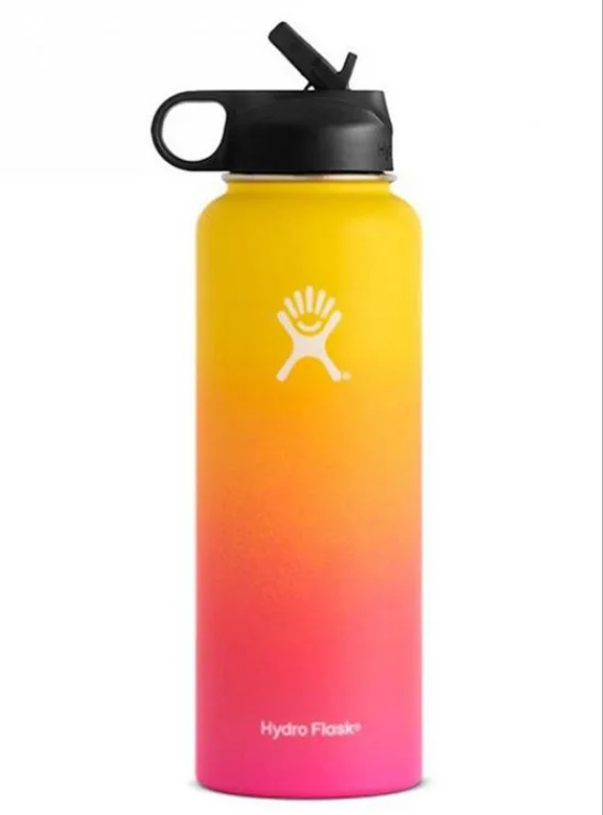 ss bottle Нержавеющая сталь бутылка для воды гидро колба бутылка для воды с вакуумной изоляцией широкий рот Путешествия Портативная термальная бутылка 32 унции/40o - Цвет: ss bottle
