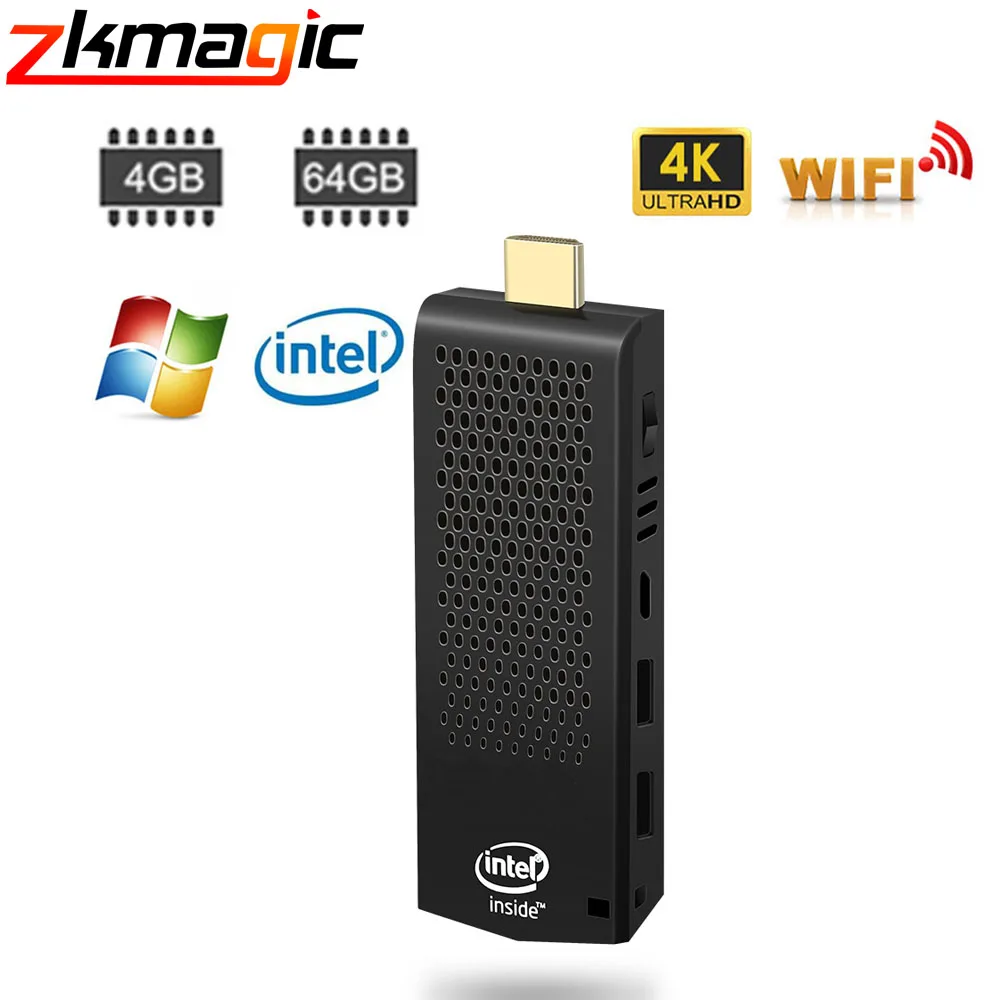 Мини-ПК T6, intel, безвентиляторный, 4 ГБ, 64 ГБ, 32 ГБ, eMMC, мини-ПК, Windows 10, лицензированный, Intel Atom x5-Z8350, BT 4,0, WiFi, ПК, мини-палка W5