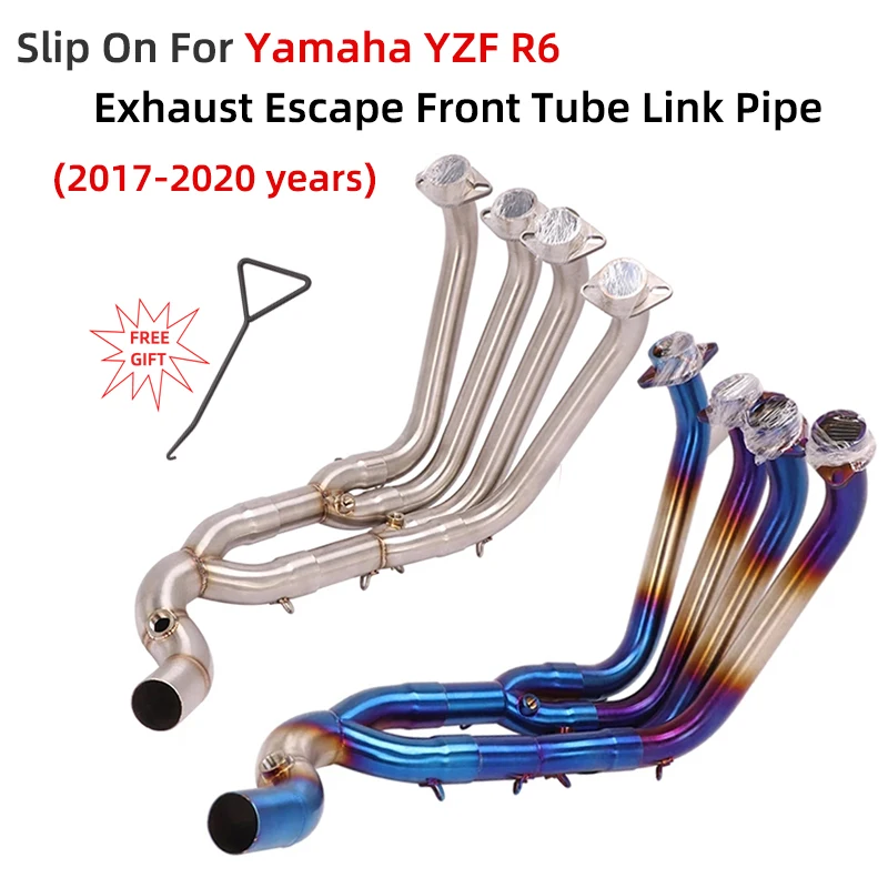 

Slip On For Yamaha YZF R6 2017 2018 2019 2020 Motorcycle Exhaust System Escape Front Tube Link Pipe Conncct Original Muffler