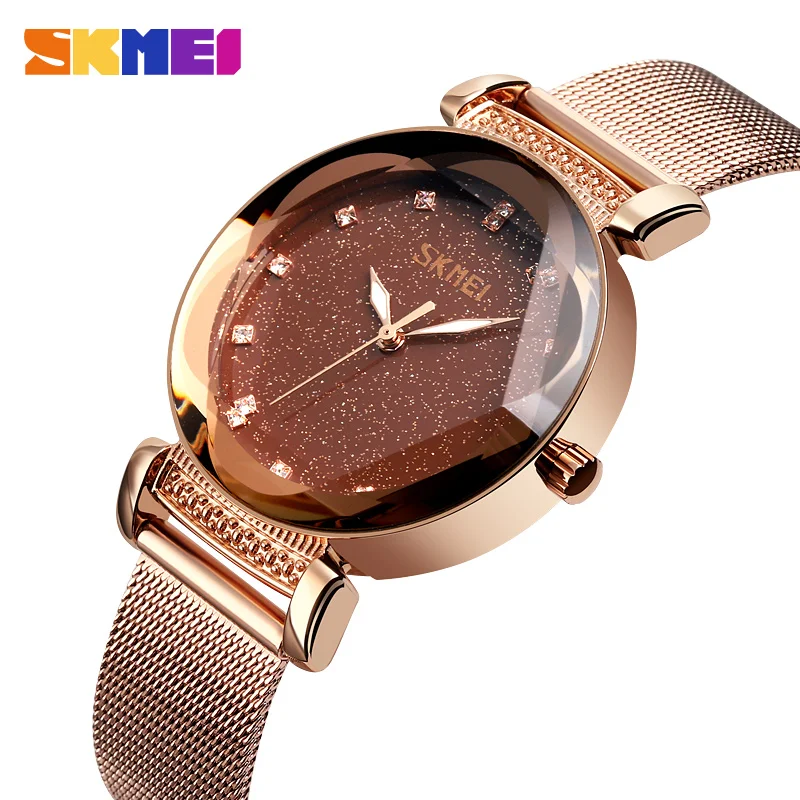 

SKMEI Fashion Casual Ladies Watch Women Quartz Wristwatches Stainless Steel Wristband Waterproof Quartz Watches reloj mujer 9188