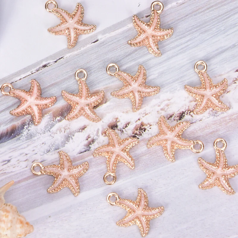 10pcs/Set Drop Oil Conch Starfish Sea Shell Alloy Pendant DIY Bracelet Earrings Making Handmade Jewelry Accessories | Украшения и