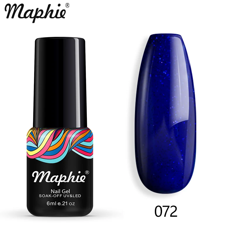 072 Maphie бриллиантовый блеск с ультрафиолетовым свечением Гель-лак для ногтей мерцающий декор с блестками Блестящий лак для ногтей полуперманентный лак Led синий гель для ногтей - Цвет: 072