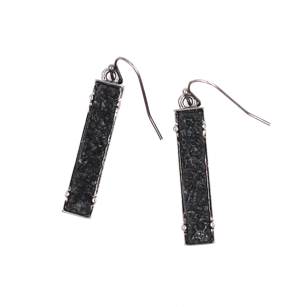 

Hot Selling Vertical Bar Quartz Druzy Dangle Earrings For Women Earrings Fashion Jewelry