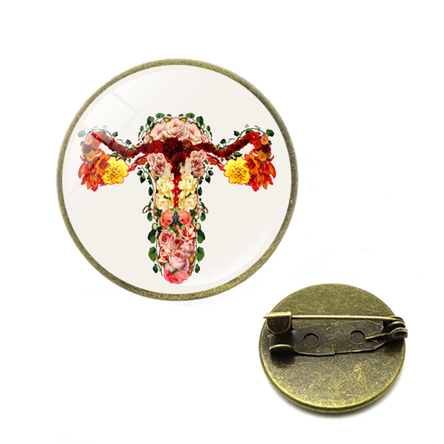 Female Uterus Womb Brooches Gift Feminism Icons Pin Badge Button Lapel Clothing Cap Bag Meredith Grey Medical Jewelry | Украшения и