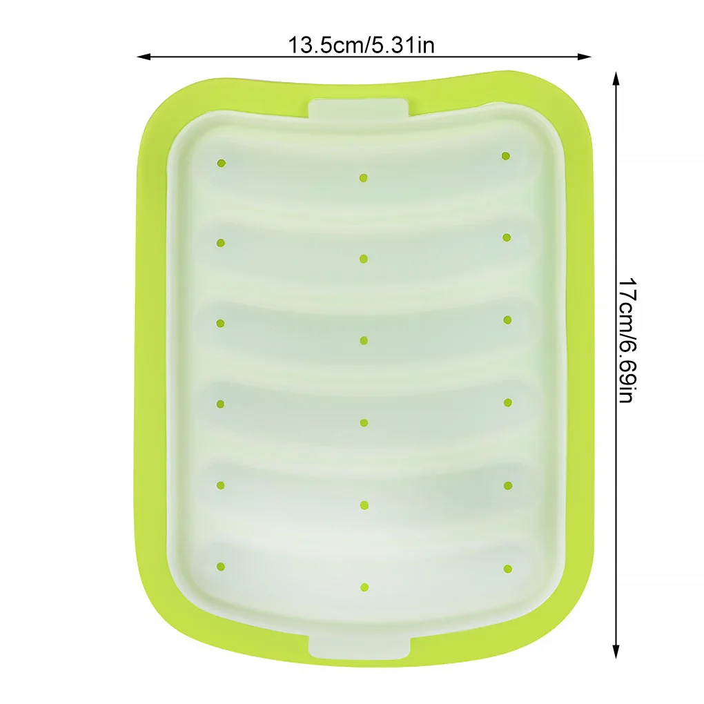 

6-Cavity Sausage Maker Silicone Mold DIY Hot Dog Handmade Ham Sausage Mould Non-Stick Kitchen Making Hot Dog Tool