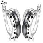 Женские серьги-гвоздики с натуральным цирконом, керамические серьги U-образной формы с кристаллами