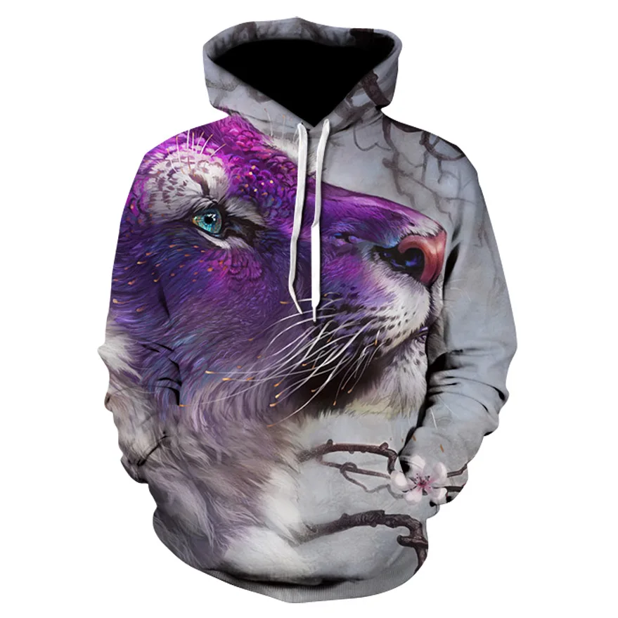 

Spring Autumn Winter 3D Print Tiger Lion Wolf Animal Hoodies Men‘s/Women Teen Student Boy Girl Casual Fashion Sweatshirts