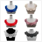 1 шт. черный цветок декольте Кружевная аппликация на воротник ткань для ткани для пошива одежды на домашний Текстиль для дома платье Скрапбукинг