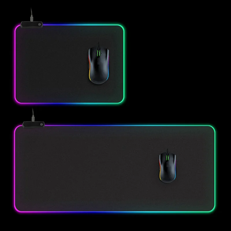 900*400 большой RGB коврик для мыши геймерский коврик для мыши блокированный светодиодный резиновый коврик для игровой мыши Противоскользящий коврик для компьютерной мыши