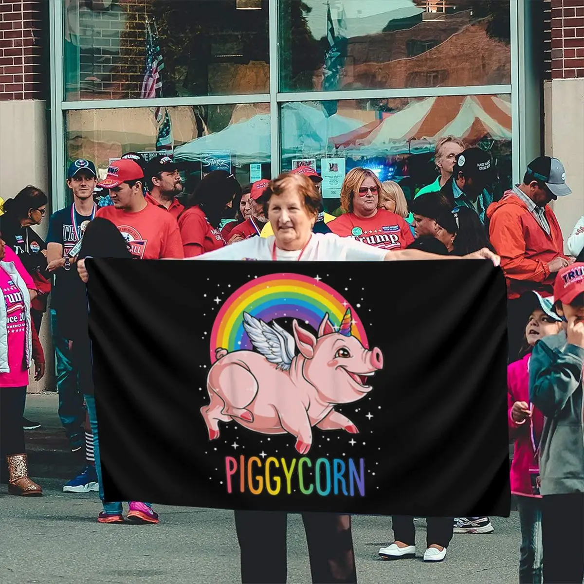 

PigS for Girls Kids Women Piggycorn Pig Unicorn Gifts Cool Streetwear Streetwear Goth Swag Flag