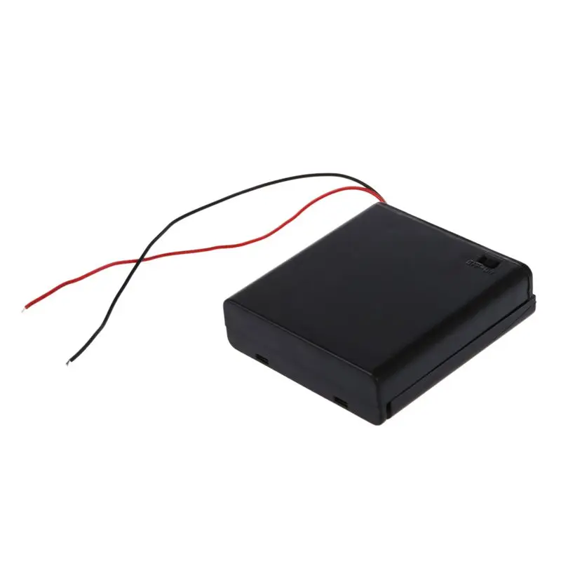 2 шт. 4 x AA 6V Чехол-держатель для батареи коробка Проводная вкл/выкл переключатель w