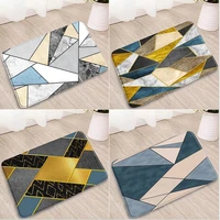 geometric printing bedroom mats color stitching pattern doorway welcome rugs bathroom kitchen flannel non slip carpets washable