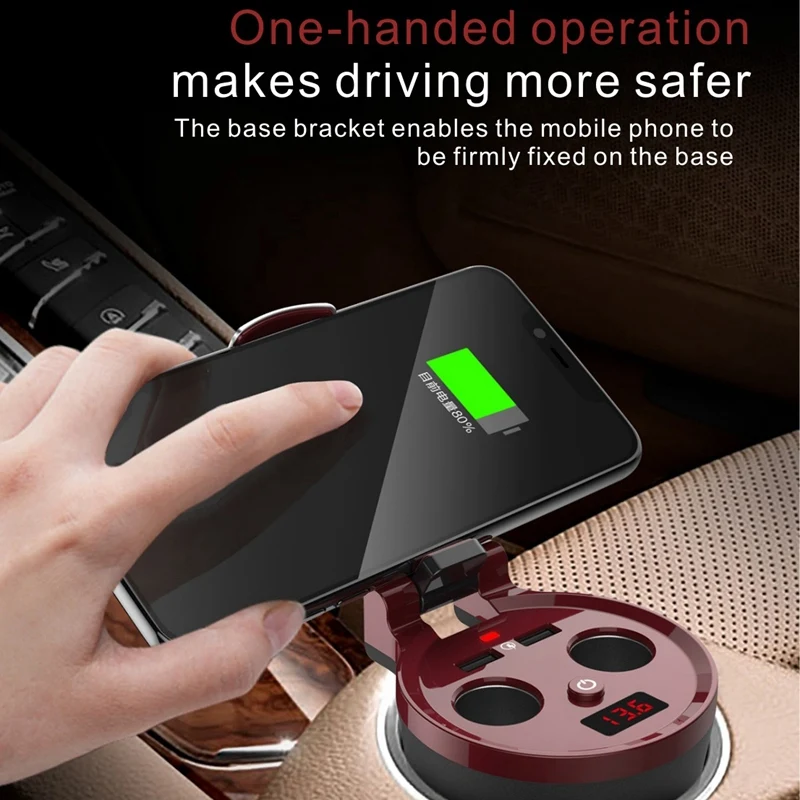 

LD01 Car Wireless Charger Cup with Dual USB Output 10W Fast Charging Technology for iPhoneXS/XR/XS Max for 2Th