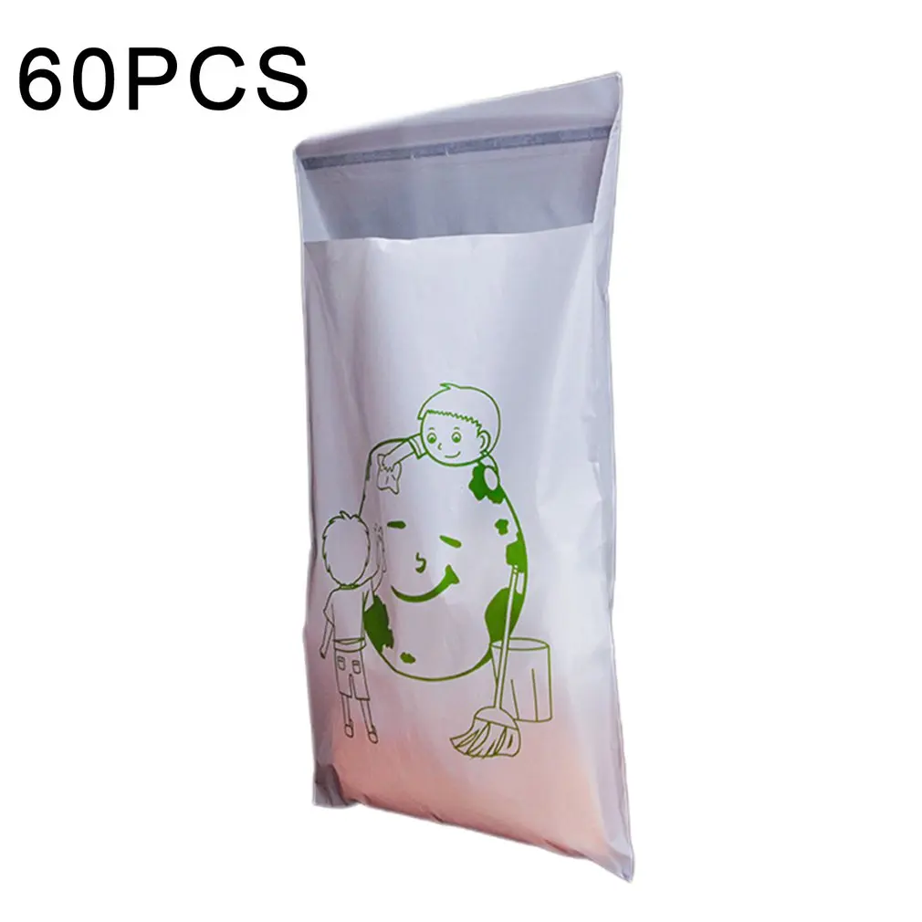 

60pcs/set Household Storage Bag Portable Adhesive Garbage Bag Disposable Cleaning Vehicle Garbage Bags