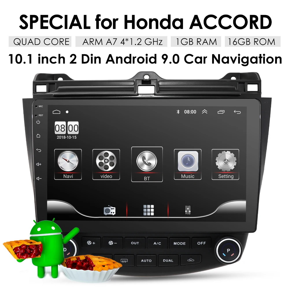 android 9.0 car radio gps player nodvd For Honda Accord 7 2003-2007 car dvd multimedia navigation usb dvr obd2 dab dtv swc bt pc