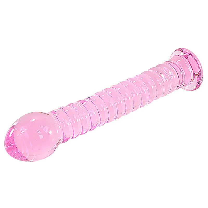 Розовый стеклянный спиральный анальный фаллоимитатор Стимулятор точки G пенис