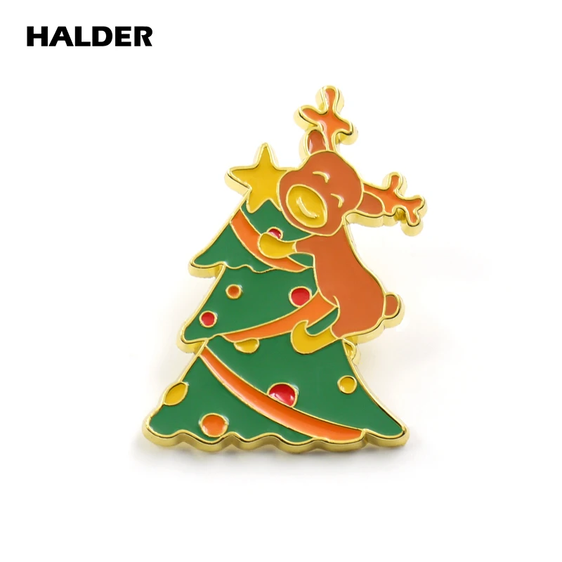 BR0022 HALDER Счастливого Рождества где Санта Клаус носки металлическая брошь из