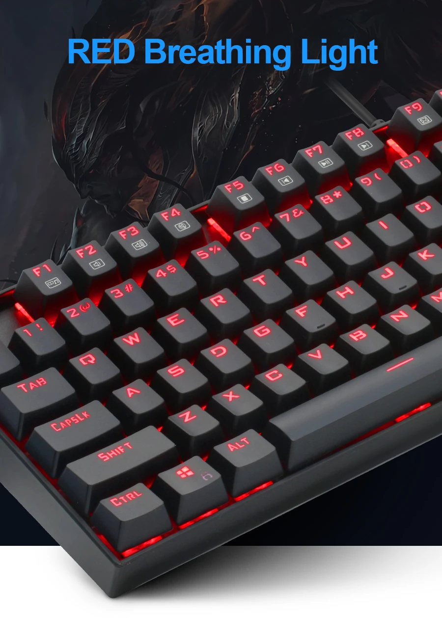 Redragon Mitra K551 USB Механическая игровая клавиатура синий переключатель DIY 104 ключ с подсветкой PC Gamer русские брелки или стикер с надписью на испанском