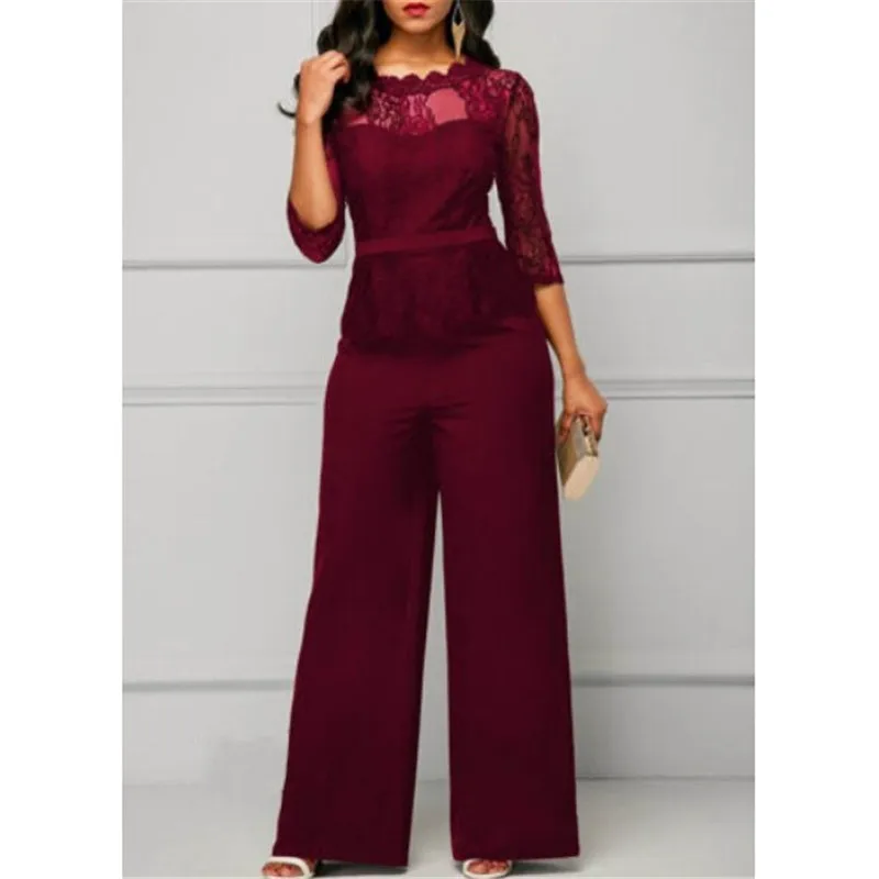 Женский свободный комбинезон большого размера однотонные вечерние комбинезоны