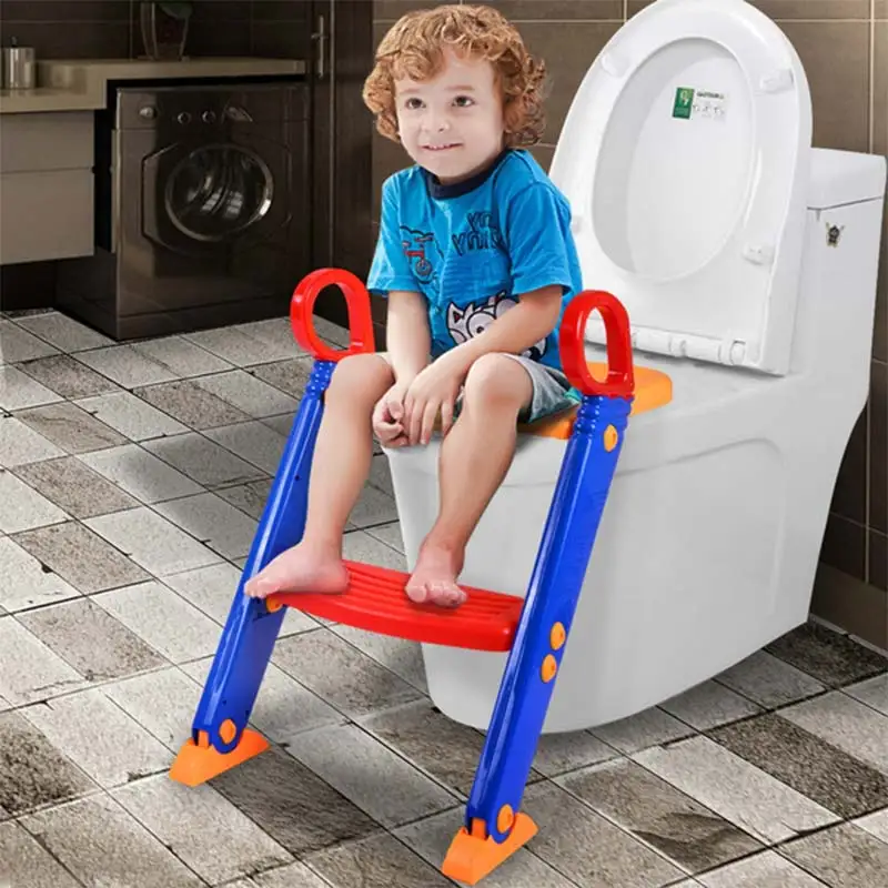 

Baby Trainer Toilet Potty Seat Chair Kids Toddler With Ladder Step Up Training Stool
