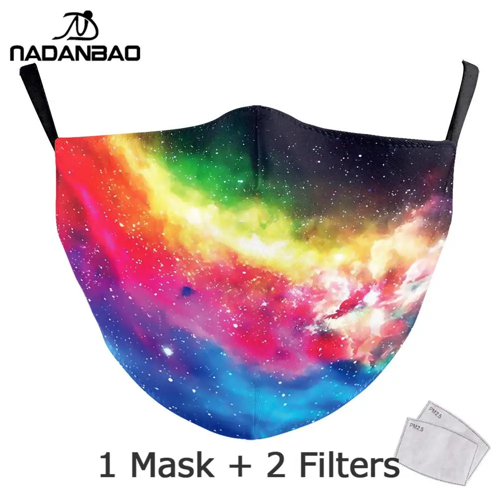 Фото Женские маски с радужным принтом NADANBAO модные для взрослых рисунком звездного Женские маски с радужным принтом NADANBAO модные для взрослых рисунком звездного