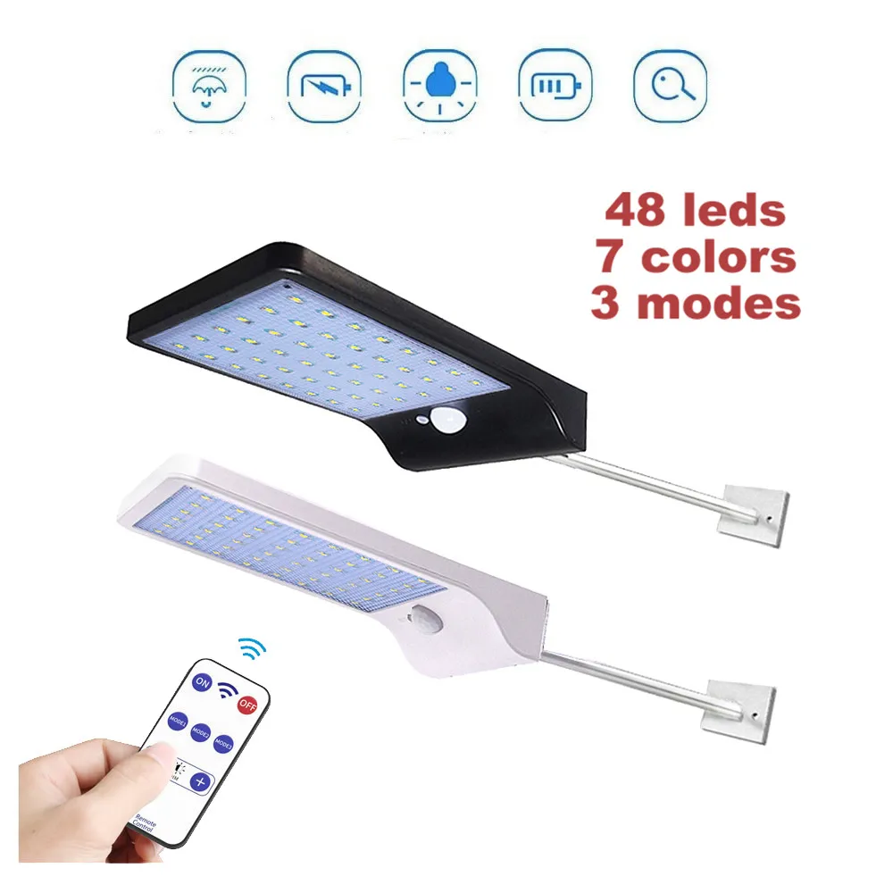 48/36 светодиодный светильник на солнечной батарее с датчиком движения