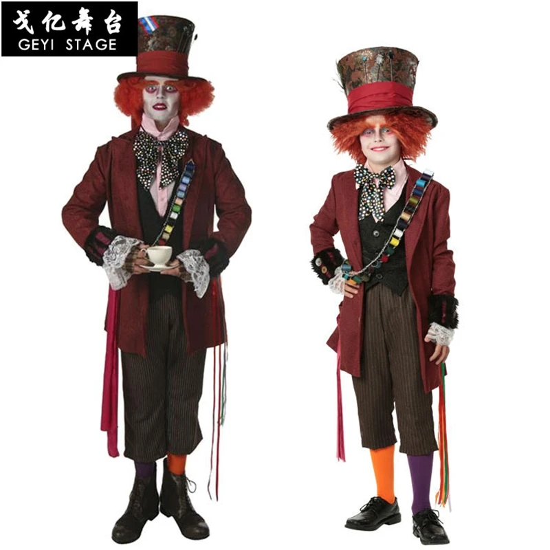 Deluxe Child Whimsy Mad Hatter Halloween Costume From Movie Through The Looking Glass Kids Alice In Wonderland Party Fancy-Dress |