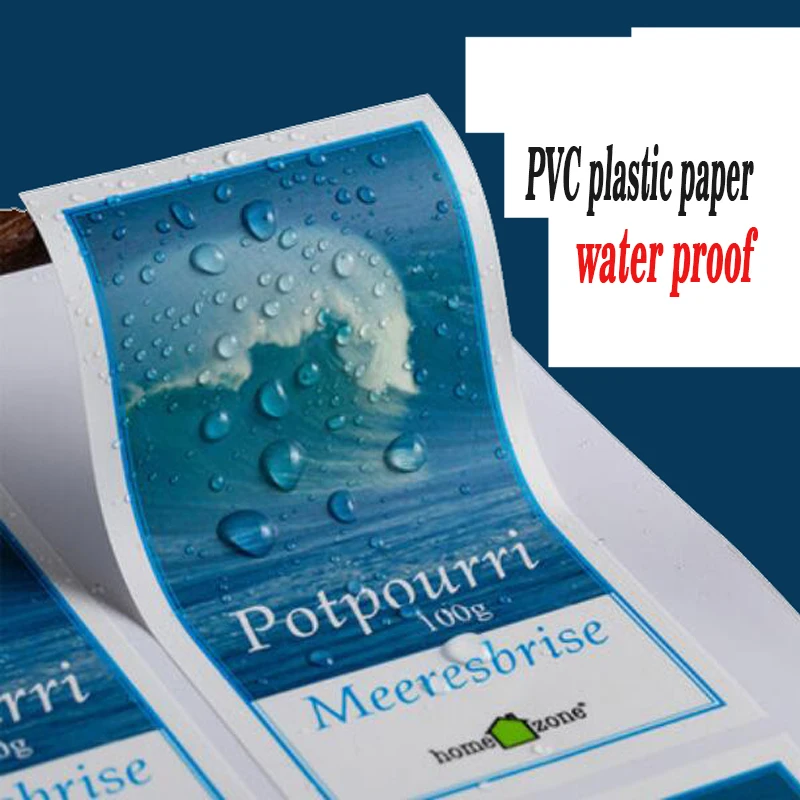 Custom logo PVC plastic paper waterproof, scratch-resistant, oil-proof wedding label, kraft paper holographic sticker