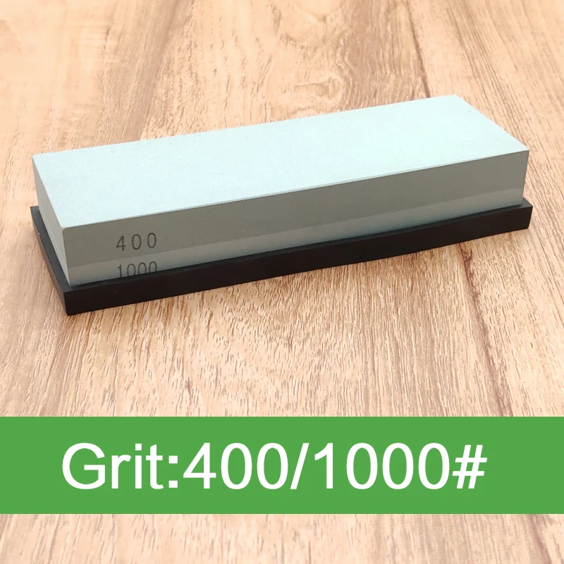 Двухсторонний натуральный белый корунд точильный камень для кухонного ножа
