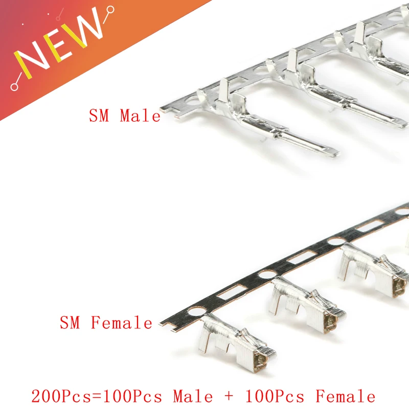 200 шт./лот JST SM штекер и гнездо штыревой разъем обжимные клеммы штыревые разъемы