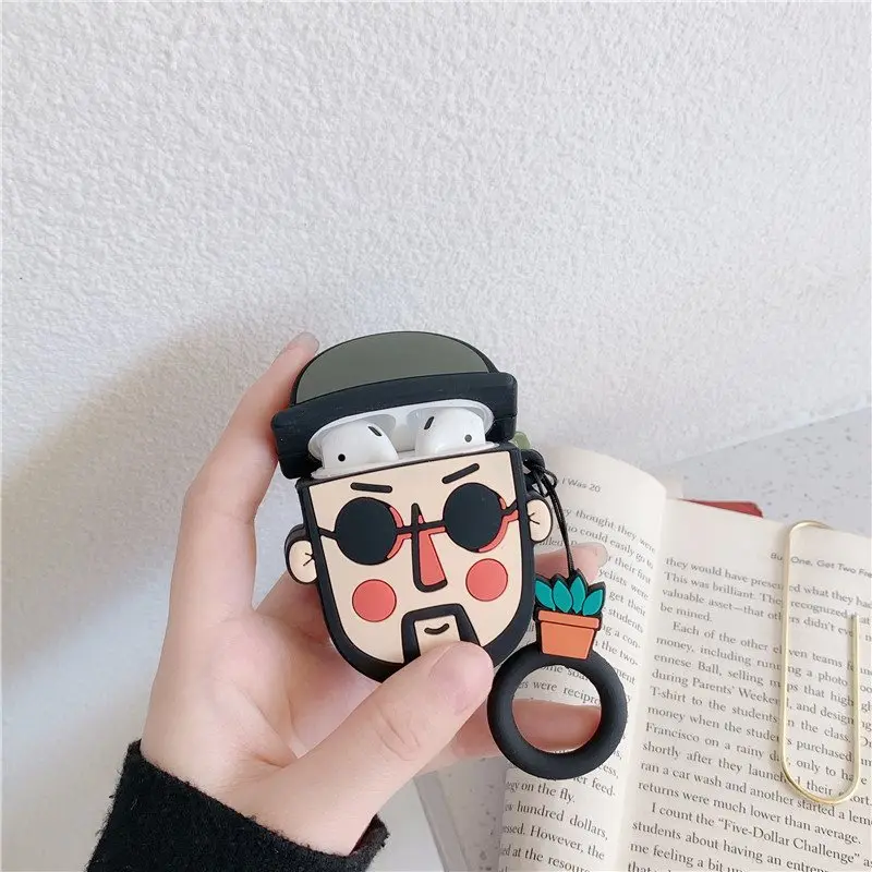 Для AirPod 2 Чехол 3D профессиональный Mathilda Leon мультяшный Мягкий силиконовый чехол