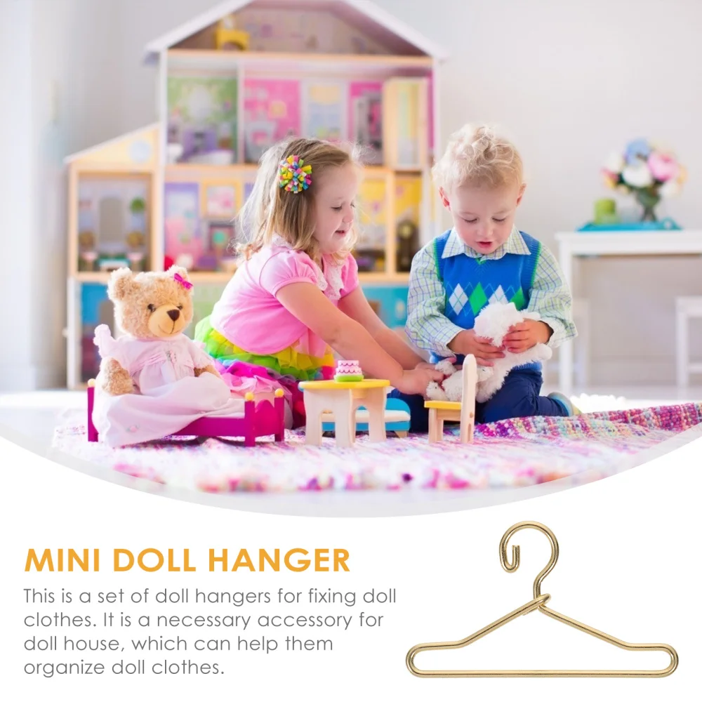 

50Pcs Metal Doll Clothes Hanger Professional Clothes Hanger Mini Clothes Hanger