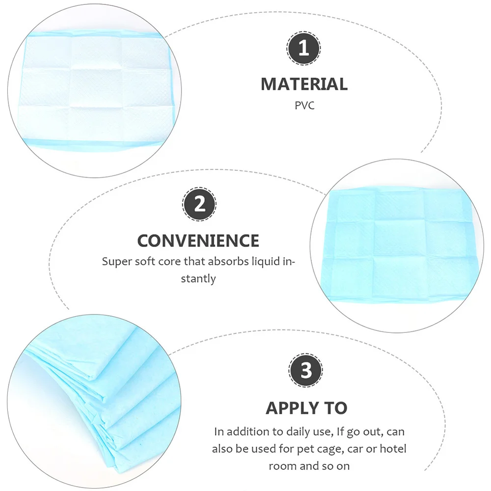 

100 Sheets of Useful Pet Pee Pads Quick Absorbent Pee Mats Practical Pet Diapers