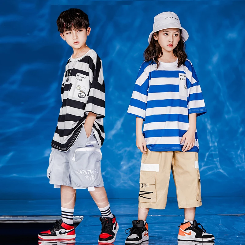 

New Kids Hip-Hop Dance Clothing Boys And Girls Street Dance Practice Clothes Child Jazz Dance Performance Stage Costumes VO1235