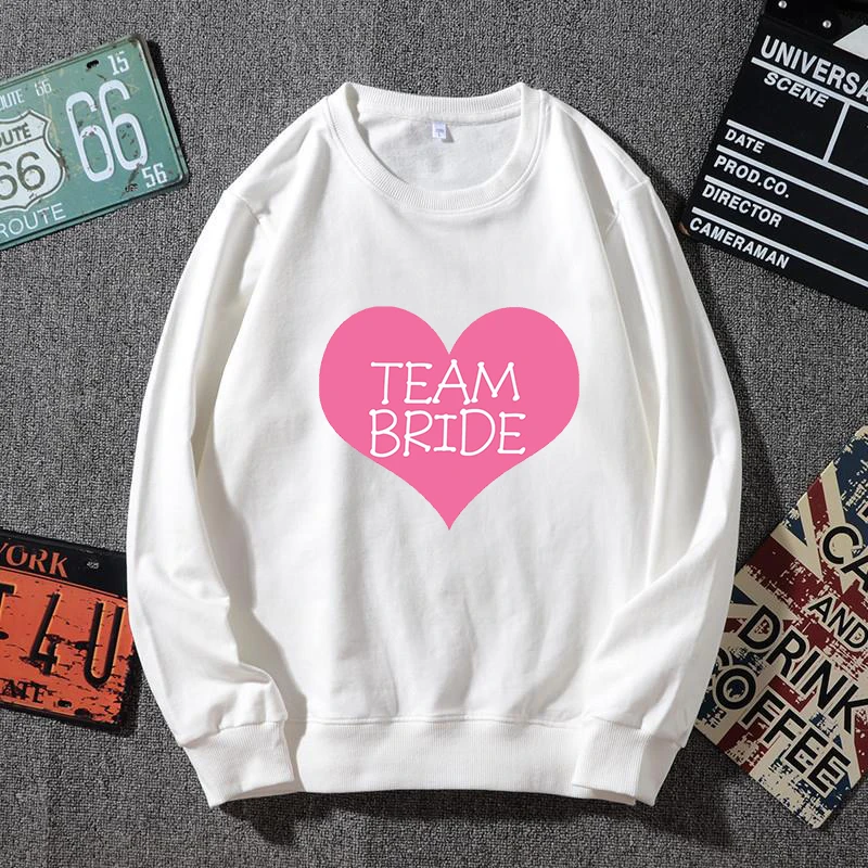 

Fashion Women Pure Cotton Pullover Bridal Bachelorette Party Team Bride Graphic Sweatshirt Casual Wedding Female Harajuku Tops
