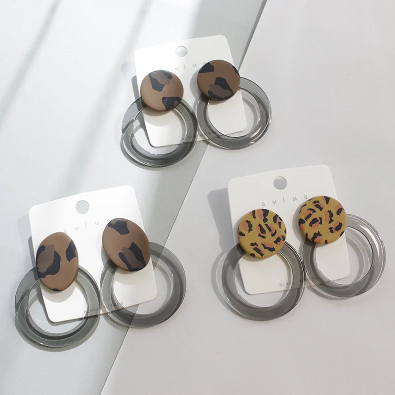 

2021 new earrings retro transparent hollow circular camouflage stud earrings female S925 silver earrings