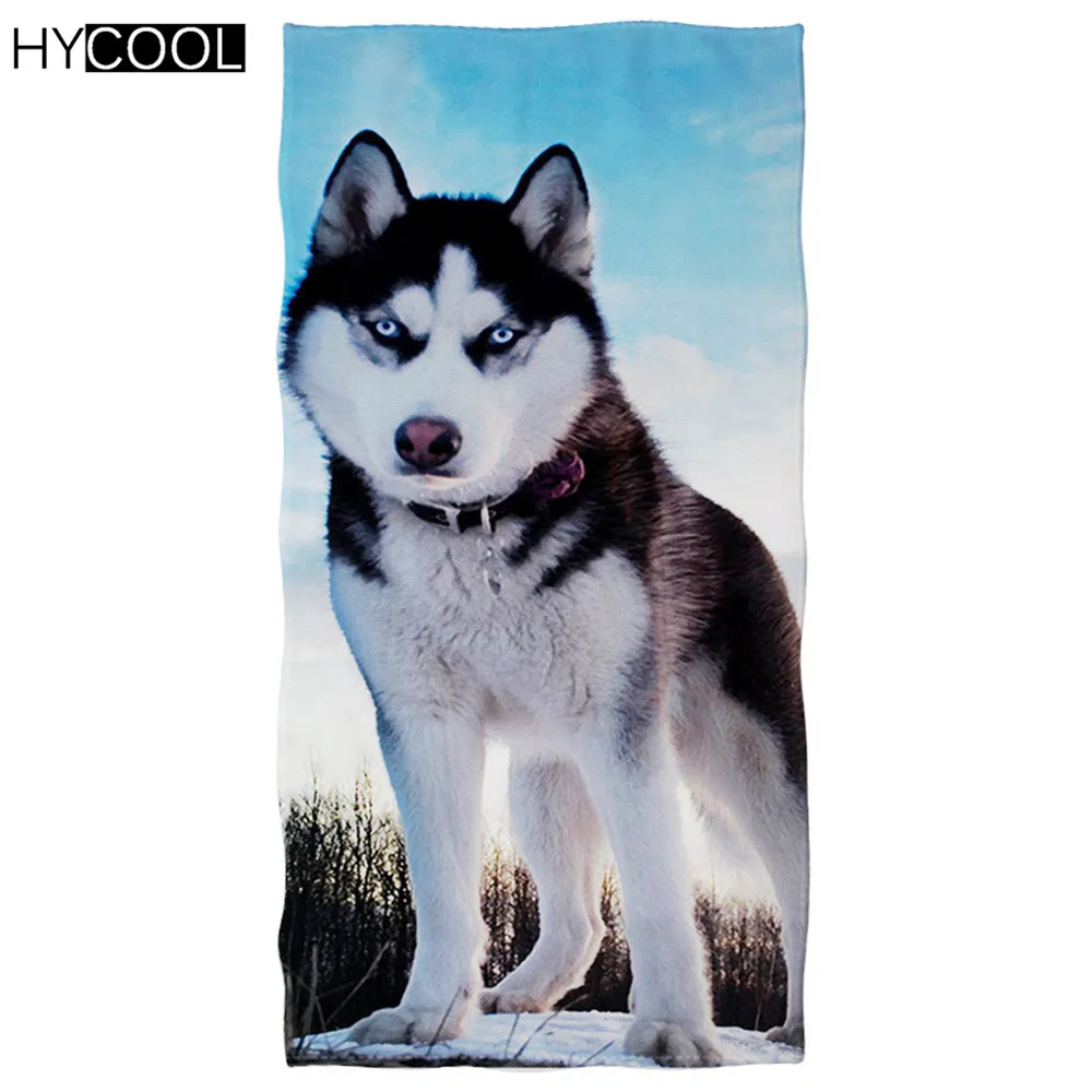 

Cool Husky Beach/Bath Towel For Women Men High Absorbing Quick-Drying Swimming Face Towel Hotel Bathroom Spa Toallas Beach Towel