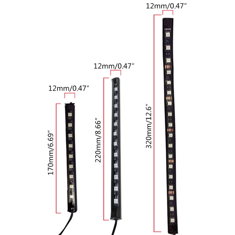 

4X 72LED RGB Car Interior Atmosphere Light Strip Bar Bluetooth APP Music Control 1XCF