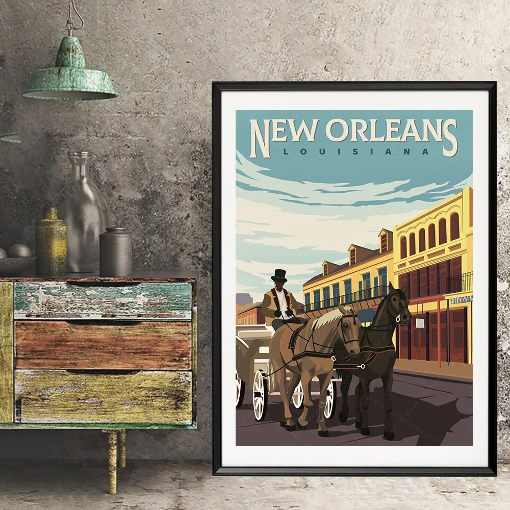 Луизиана Новый Орлеан See America винтажный постер для путешествий Картина на холсте