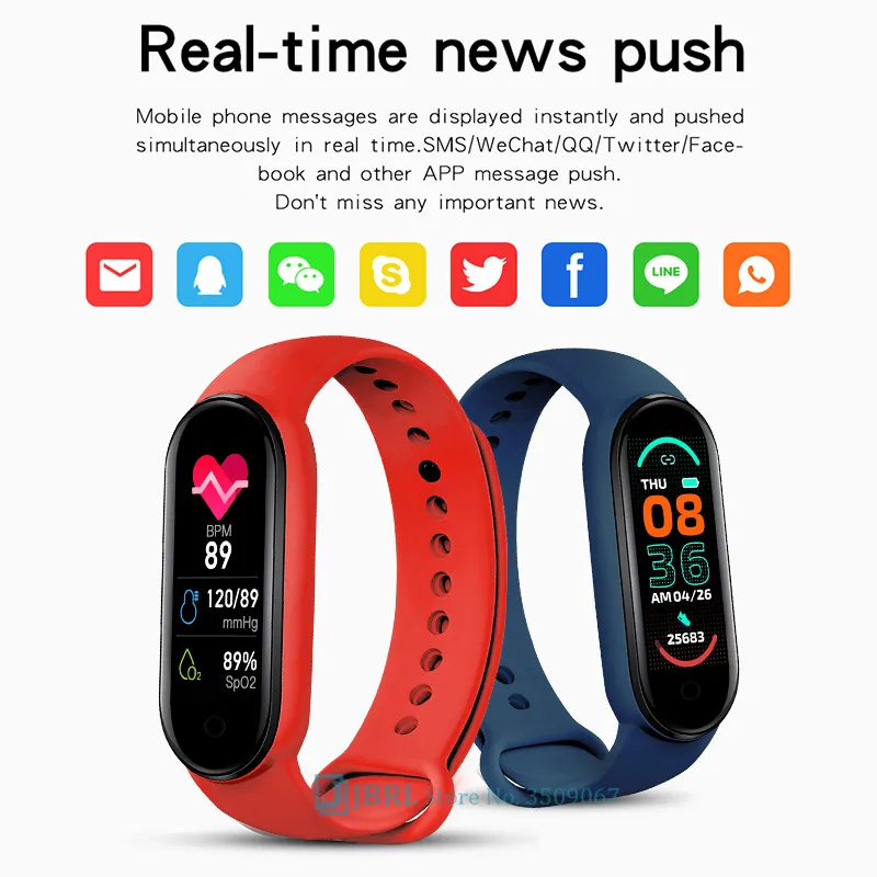 M6 Children Smart Watch Kids For girls boys Heart Rate Monitor Smartwatch Fitness Tracker Smartband Electronics Android IOS | Электроника