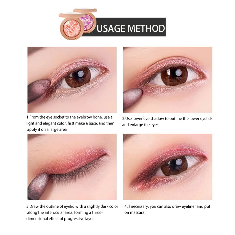 Мраморный цвет телесные Сияющие тени для век перламутровый макияж блестящий