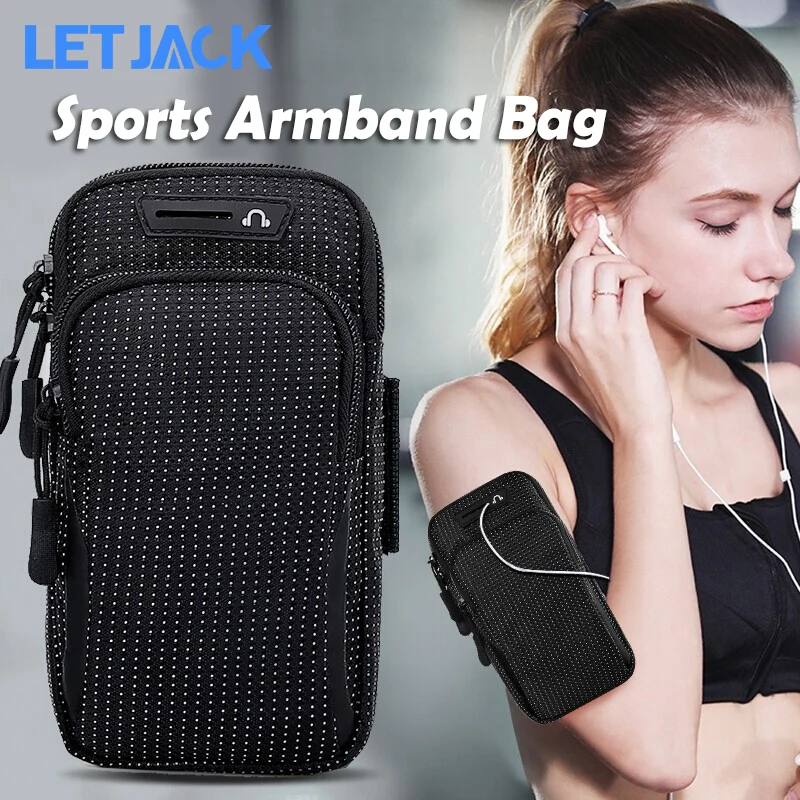 Universal 6.8 ''กันน้ำกีฬา Armband กระเป๋าส่องสว่างสำหรับกลางแจ้งอาร์มแบนด์วิ่งโทรศัพท์มือถือกระเป๋าโท...