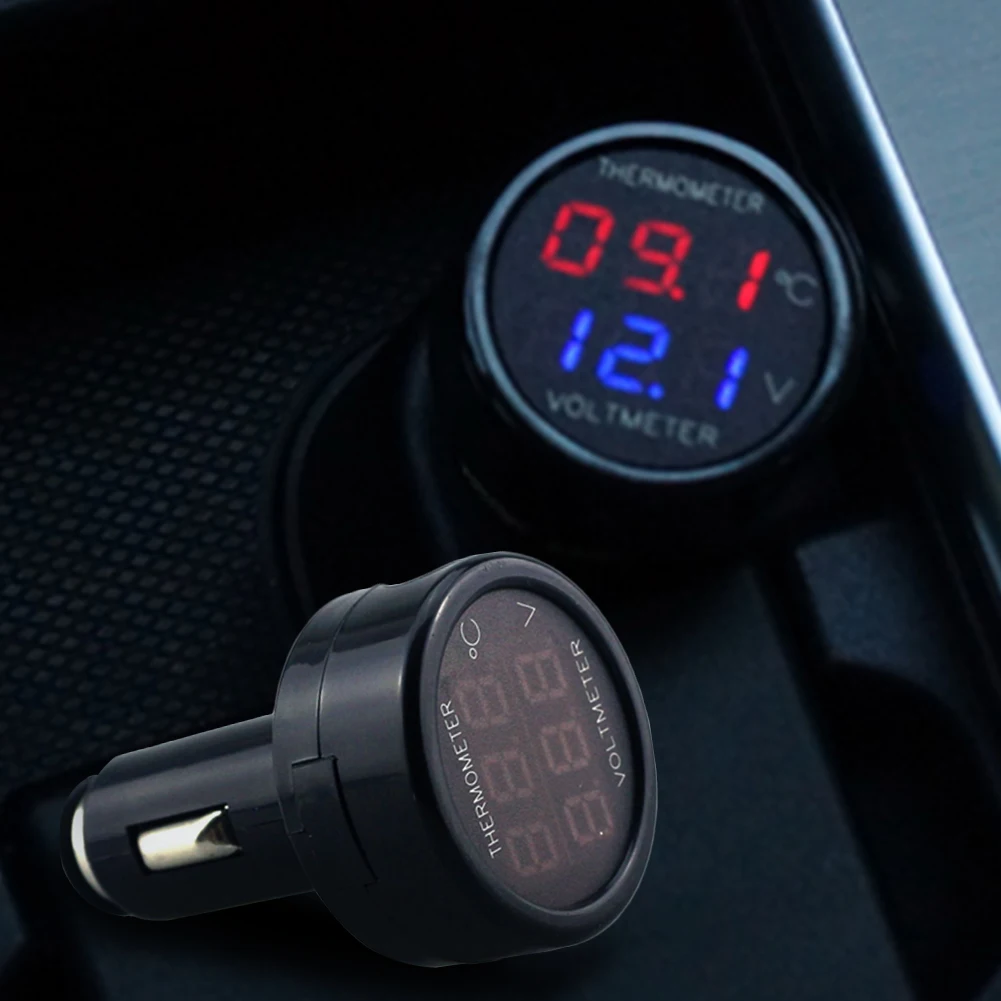 2 в автомобильный комплект Вольтметр термометр для измерения внутренней