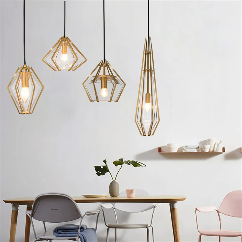 Подвесной светильник из цветного стекла в скандинавском стиле светодиодный