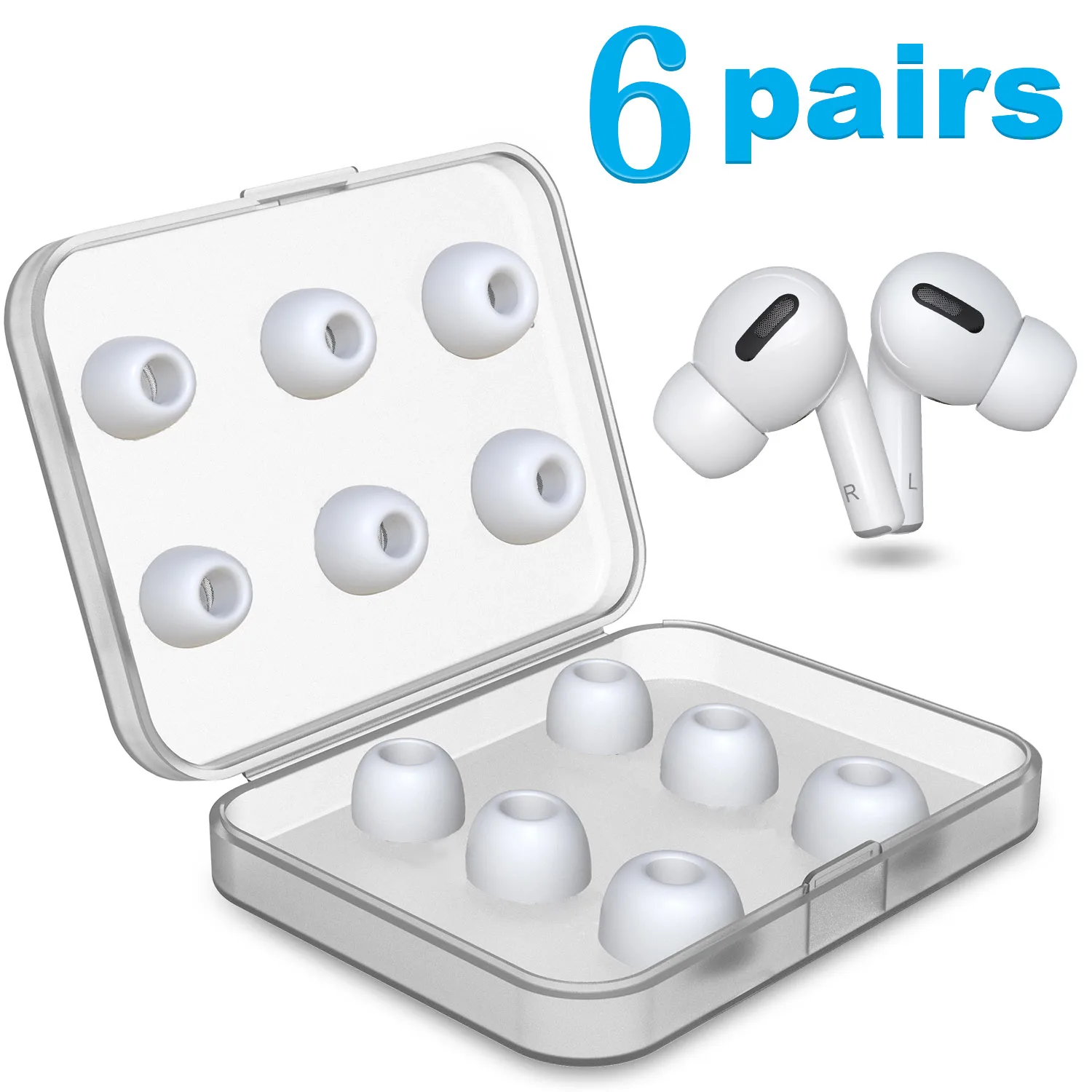 Новейшая модель Вкладышей для AirPods Pro запасные сменные насадки наушников 6 пар